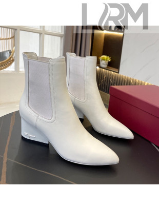 Salvatore Ferragamo Viva Calfskin Chelsea Boots 5.5cm All White 2021