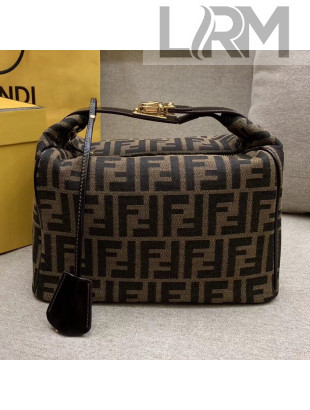 Fendi Leather/FF Pattern Canvas Vintage Hobo Bag 