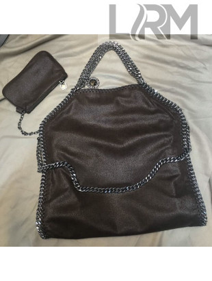 Stella McCartney Falabella Fold Over Tote Bag Dark Brown/Silver 2020