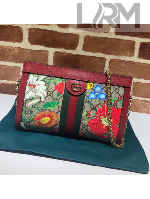 Gucci Ophidia GG Flora Small Shoulder Bag 503877 Red 2020