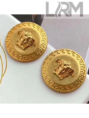 Versace Medusa Round Stud Earrings Gold 2019