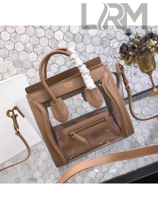 Celine Nano Luggage Bag in Calfskin & PVC Beige 2018