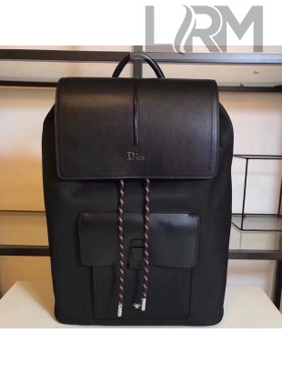 Dior Black Calfskin and Black Nylon Rucksack For Men Autumn 2018