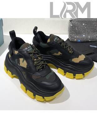 Prada Block Sneakers Black/Camouflage/Yellow 2020