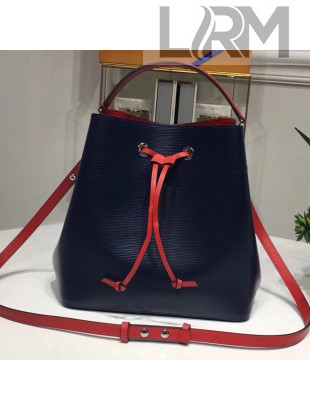 Louis Vuitton Epi Leather Lockme Bucket Bag Marine/Rouge 2017