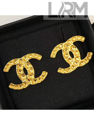 Chanel Vintage Golden CC Studs Earrings 2019