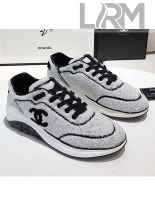 Chanel Terry-cloth & Goatskin Classic Sneaker Grey 2020