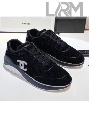 Chanel Terry-cloth & Goatskin Classic Sneaker Black 02 2020