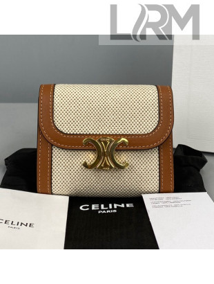 Celine Canvas Small Wallet White 2021 60030 