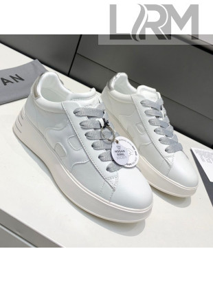 Hogan White Calfskin Sneakers Silver 2021 09 