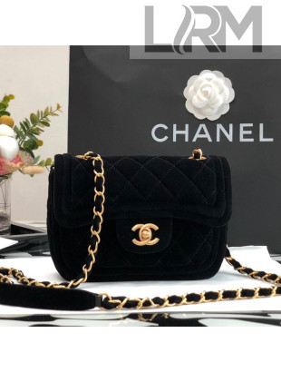 Chanel Velvet Mini Flap Bag AS2957 Black 2022