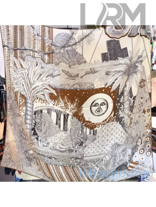 Hermes Silk & Cashmere Square Scarf 140x140cm H2081012 Grey 2020