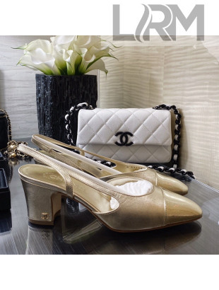 Chanel Calfskin Slingbacks Pumps 6.5cm G31318 Gold 2021 