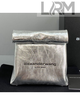 Alexander Wang Lambskin Lunch Bag Cluch Silver 2021