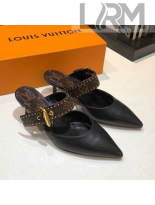 Louis Vuitton Calfskin Sofia Heel Mules 1A8O2G Black 2021