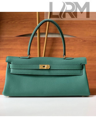 Hermes Shoulder Kelly Bag 42cm in Togo Leather Peacock Green/Gold 2020