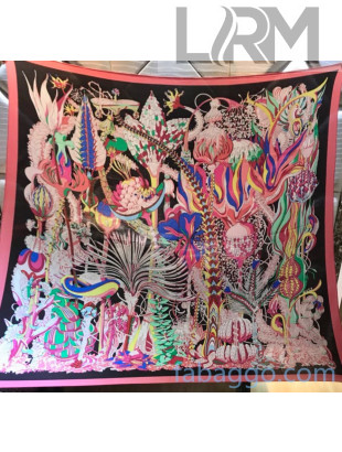 Hermes Silk and Cashmere Square Scarf 140x140cm H2081021 Pink/Black 2020