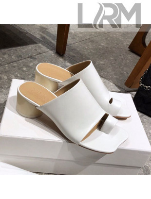 Maison Margiela Tabi Leather Mules Sandals White 2021