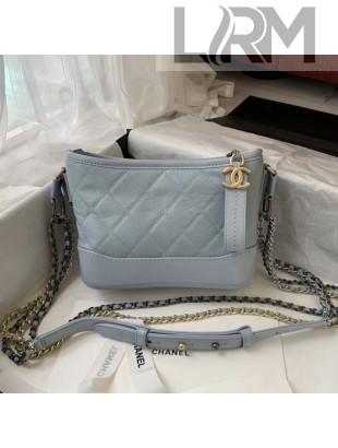 Chanel Gabrielle Small Hobo Bag in Aged Calfskin A91810 Light Blue 2019