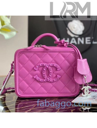 Chanel Quilted Matte Leather Small Vanity Case AS1785 Purple 2020