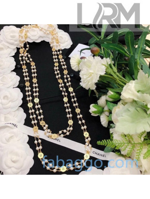 Chanel Button Pearl Long Necklace AB4124 2020