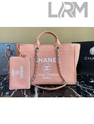 Chanel Deauville Mixed Fibers Large Shopping Bag A66941 Peach Pink 2022 04