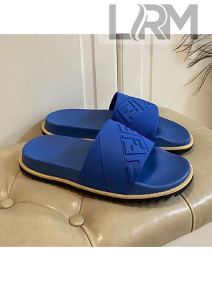 Fendi FENDI Embossed Flat Slide Sandals Blue 03 2021 (For Women and Men)