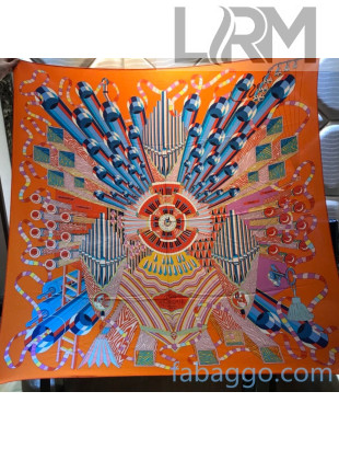 Hermes Silk and Cashmere Square Scarf 140x140cm H2080816 Orange 2020