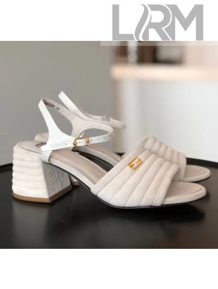 Fendi Suede Promenade Sandals With Wide Topstitched Band White 2020