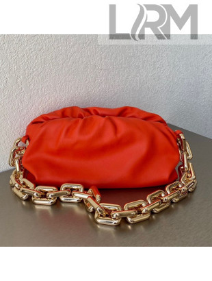 Bottega Veneta The Chain Pouch Bag with Square Ring Chain Strap Red/Gold 2020