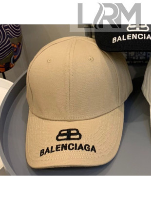 Balenciaga Cotton Baseball Hat Beige 2021 26