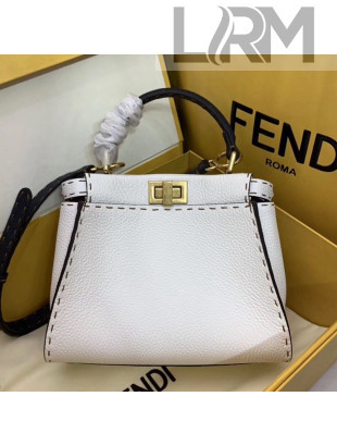 Fendi Peekaboo Iconic Mini Bag White 2019