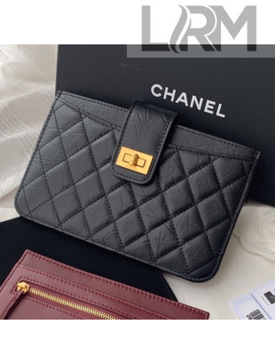 Chanel Aged Calfskin 2.55 Pouch AP0158 Black 2019