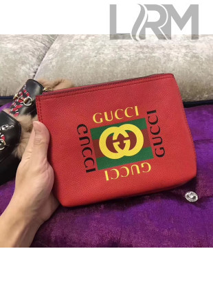 Gucci Gucci Print leather Small Portfolio 495665 Red 2017