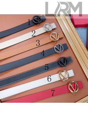 Valentino VLogo Calfskin Belt with 3cm V Buckle 7 Colors 2021