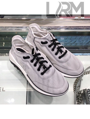 Chanel Mesh and Fabric Sneakers G34763 Grey 2019