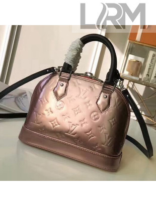 Louis Vuitton Metallic Pink Monogram Vernis Alma BB Bag 2018