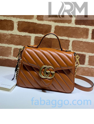 Gucci GG Marmont Matelassé Mini Top Handle Bag 583571 Brown 2020