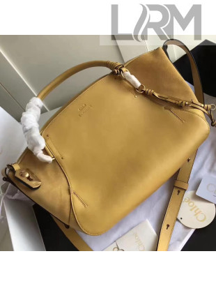 Chloe Owen Medium Satchel Bag in Smooth & Suede Calfskin Yellow 2017 