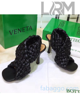 Bottega Veneta BV Board Sandals in ntrecciato Nappa leather 9cm Heel Black 2020