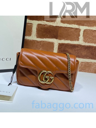 Gucci GG Marmont Matelassé Super Mini Bag 476433 Brown 2020