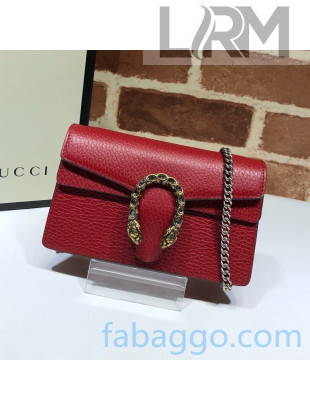 Gucci Dionysus Leather Supreme Super Mini Bag 476432 Red 2020