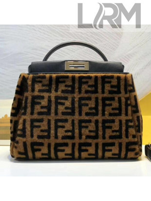 Fendi Peekaboo Bag in FF Motif Sheepskin 2018