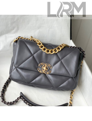 Chanel 19 Lambskin Small Flap Bag AS1160 Steel Gray 2021 TOP