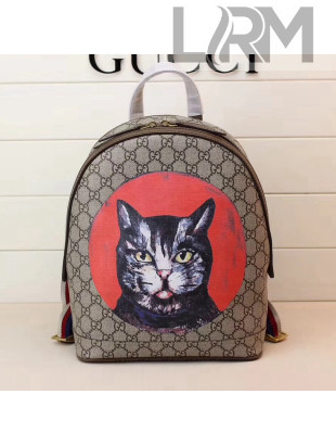 Gucci GG Supreme Cat Print  Backpack 495621 2018