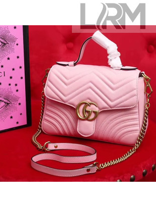 Gucci GG Marmont Small Top Handle Bag 498110 Pink 2017