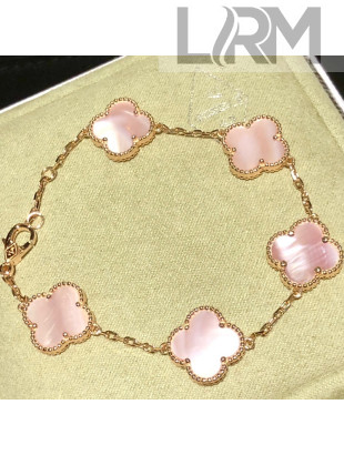 Van Cleef & Arpels Five-Clovers Bracelet Light Pink 2021