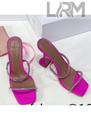 Amina Muaddi Silk Crystal Sandals 9.5cm Pink 2021 33