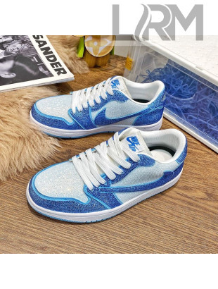 Nike Air Jordan Crystal Allover Low-top Sneakers White/Blue 02 2021