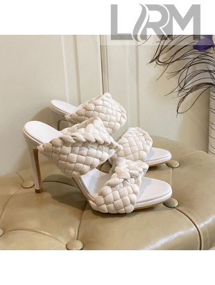 Bottega Veneta The Curve Heel Sandals 11cm Optic White 2021